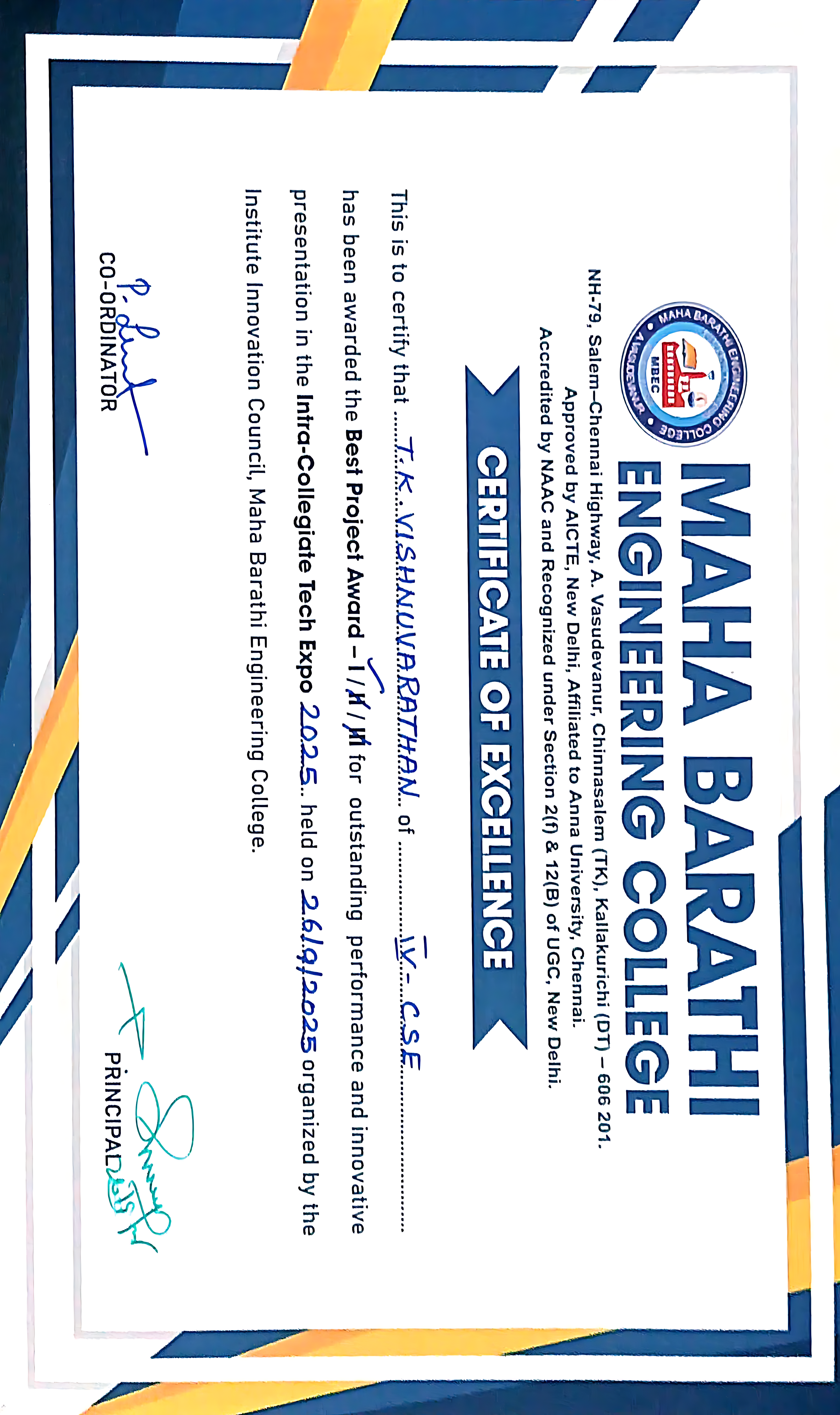 tech certificate